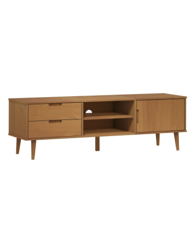 Mobile TV MOLDE Marrone 158x40x49 cm in Legno Massello di Pino