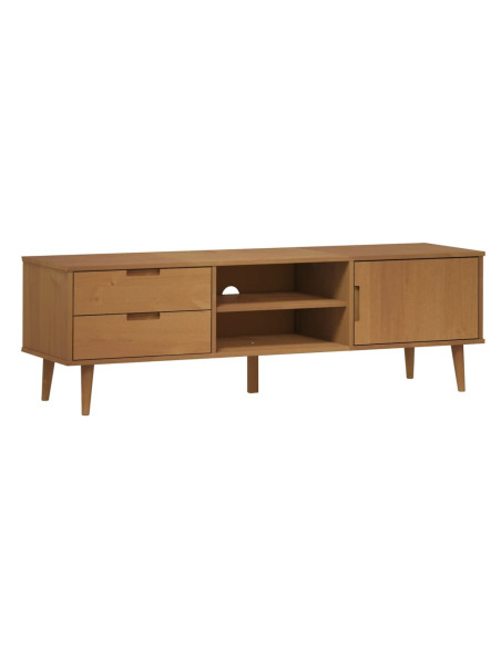 Mobile TV MOLDE Marrone 158x40x49 cm in Legno Massello di Pino