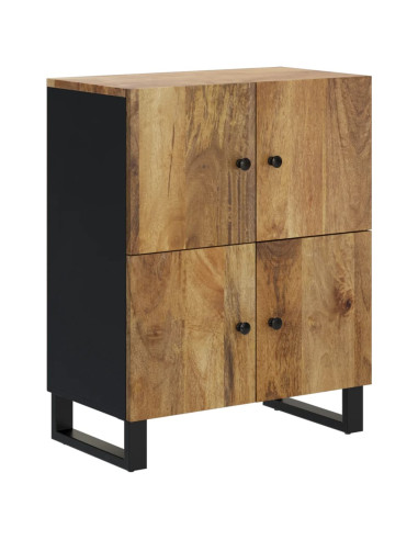 Credenza con 4 Ante 60x33x75 cm in Legno Massello di Mango