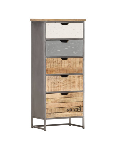 Cassettiera 45x30x105 cm in Legno Massello di Mango