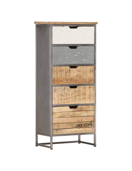 Cassettiera 45x30x105 cm in Legno Massello di Mango