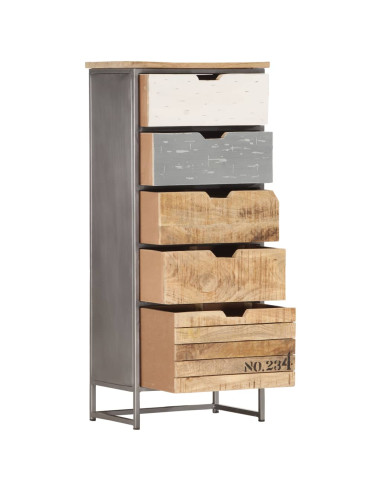 Cassettiera 45x30x105 cm in Legno Massello di Mango