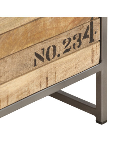 Cassettiera 45x30x105 cm in Legno Massello di Mango