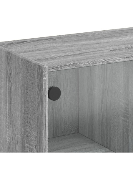 Credenza con Ante Grigio Sonoma 68x37x142 cm Legno Multistrato