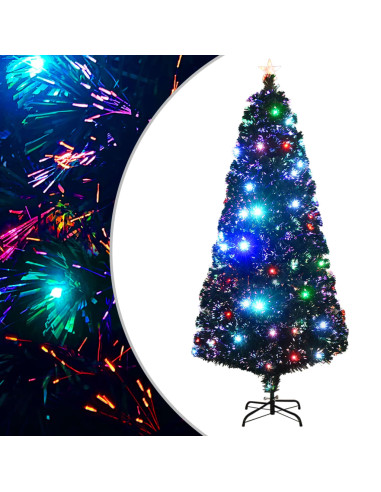 Albero di Natale Preilluminato con Supporto e LED 180 cm Fibra Ottica