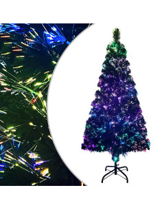 Albero di Natale con Supporto Verde 150 cm in Fibra Ottica