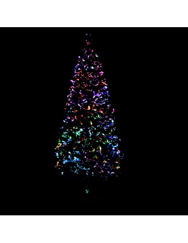 Albero di Natale con Supporto Verde 150 cm in Fibra Ottica