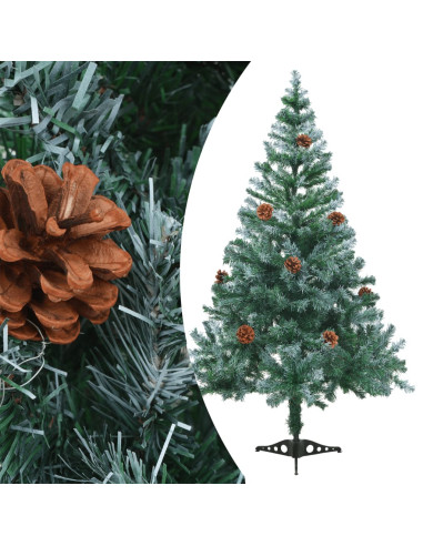 Albero di Natale Artificiale Satinato con Pigne 150 cm