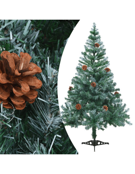 Albero di Natale Artificiale Satinato con Pigne 150 cm