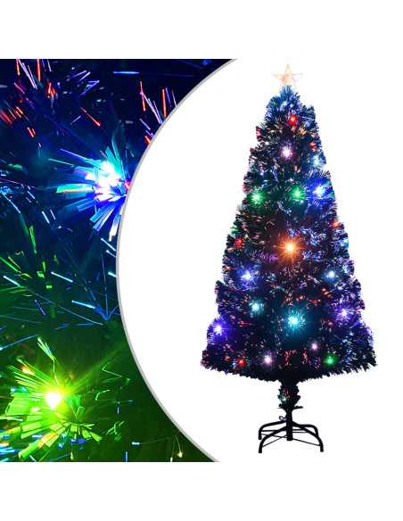 Albero di Natale Preilluminato con Supporto e LED 120 cm Fibra Ottica
