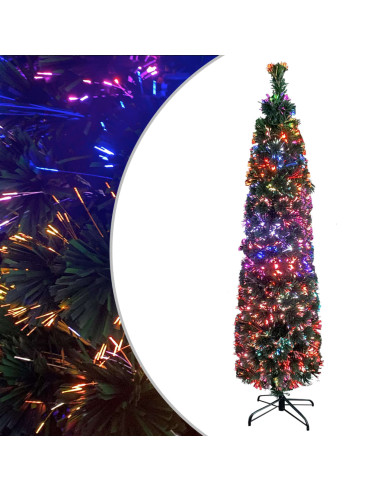 Albero Natale Artificiale Sottile Supporto 180 cm Fibra Ottica