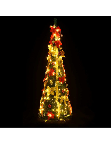 Albero di Natale Artificiale Pop-up con 100 LED Verde 150 cm