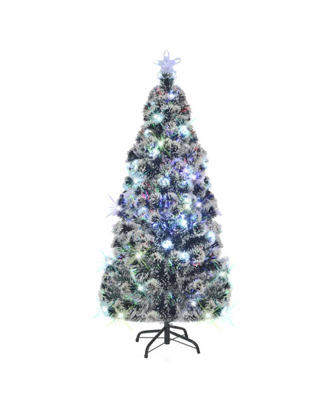 Albero di Natale Preilluminato con Supporto e LED 150 cm Fibra Ottica