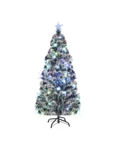 Albero di Natale Preilluminato con Supporto e LED 180 cm Fibra Ottica