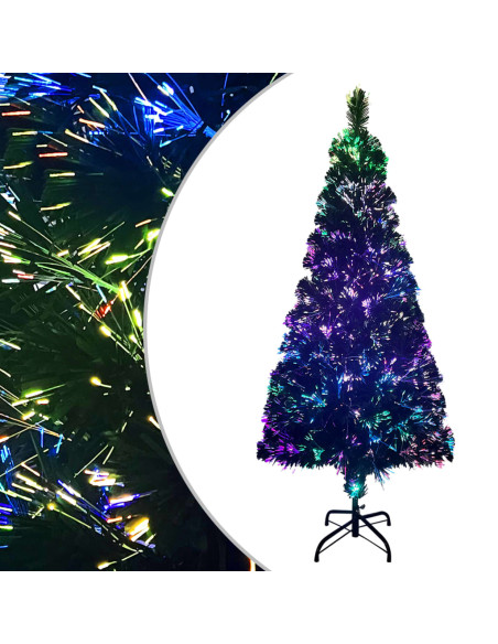 Albero di Natale con Supporto Verde 180 cm in Fibra Ottica