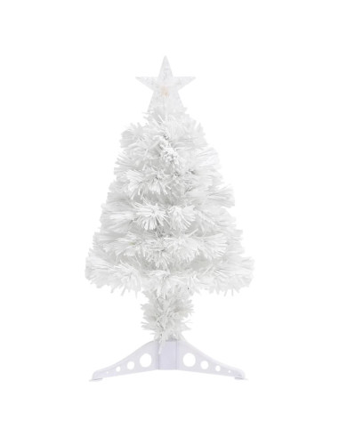 Albero Natale Preilluminato Bianco 64 cm in Fibra Ottica