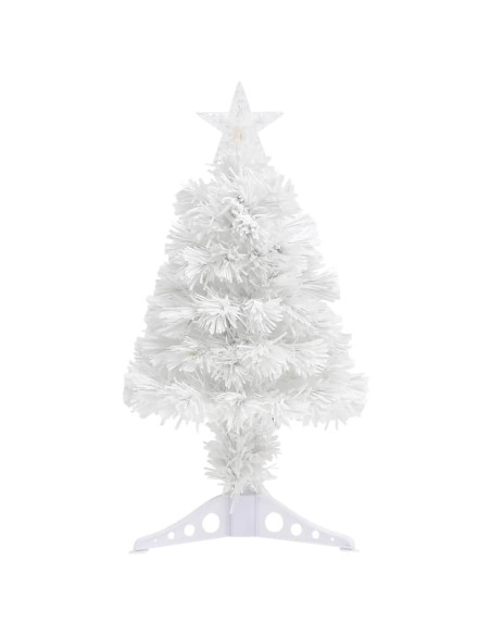 Albero Natale Preilluminato Bianco 64 cm in Fibra Ottica