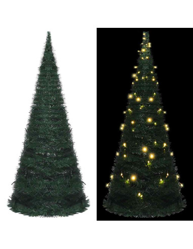 Albero di Natale Artificiale Apribile Preilluminato Verde 150cm