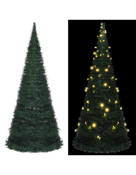 Albero di Natale Artificiale Apribile Preilluminato Verde 150cm