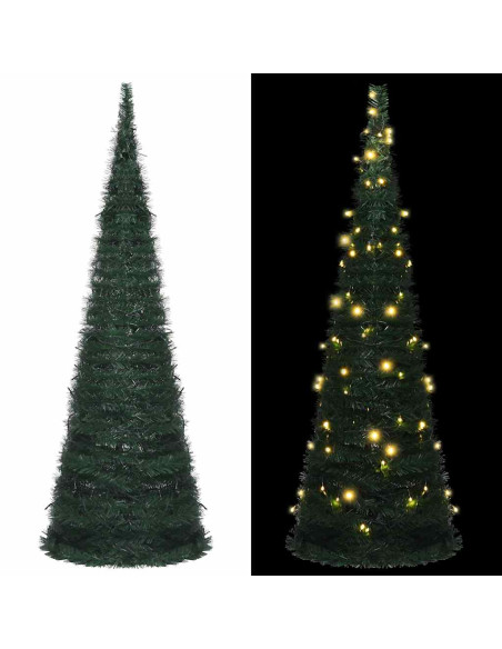 Albero di Natale Artificiale Apribile Preilluminato Verde 180cm