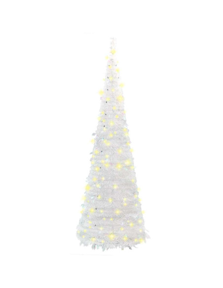 Albero di Natale Artificiale Pop-up con 200 LED Bianco 210 cm
