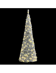 Albero di Natale Artificiale Pop-up Neve Fioccata 100 LED 150cm 2