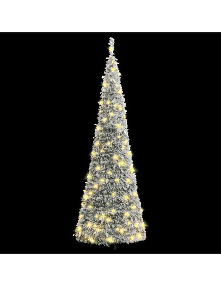 Albero di Natale Artificiale Pop-up Neve Fioccata 100 LED 150cm