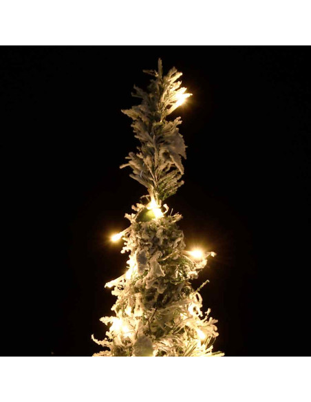 Albero di Natale Artificiale Pop-up Neve Fioccata 100 LED 150cm