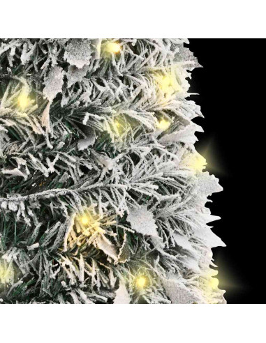 Albero di Natale Artificiale Pop-up Neve Fioccata 100 LED 150cm