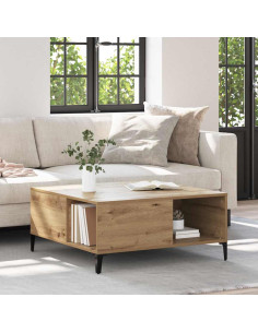 Tavolino da salotto Rovere artigianale 80 x 80 x 36,5 cm