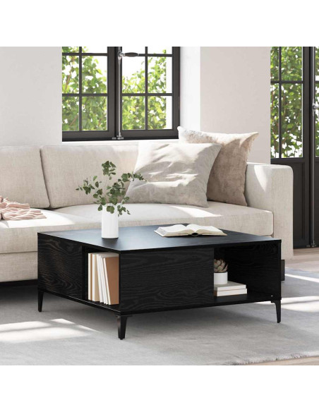 Tavolino da salotto Rovere Nero 80 x 80 x 36,5 cm