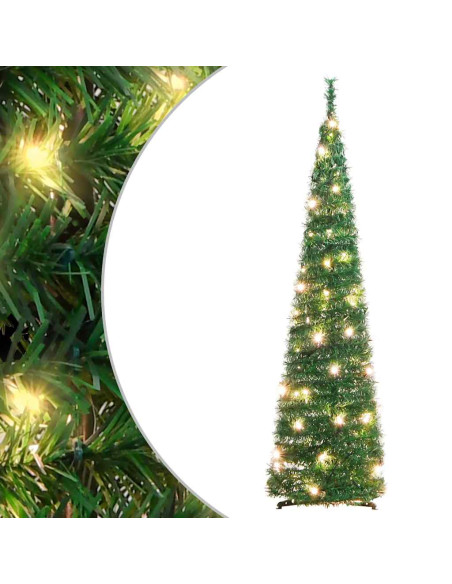 Albero di Natale Artificiale Pop-up con 50 LED Verde 120 cm