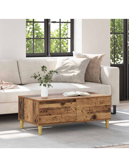 Tavolino da salotto con cassetto Legno vecchio 90 x 50 x 35 cm