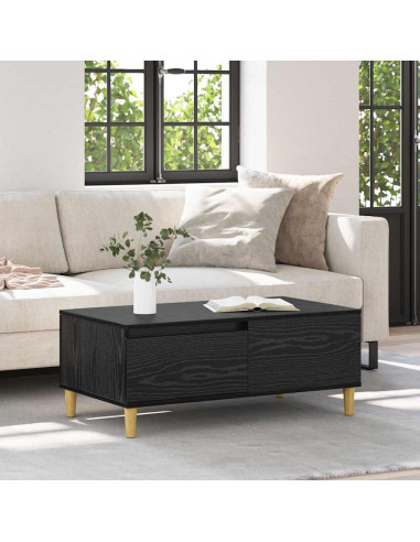 Tavolino da salotto con cassetto Rovere Nero 90 x 50 x 35 cm