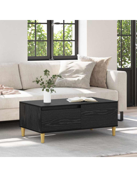 Tavolino da salotto con cassetto Rovere Nero 90 x 50 x 35 cm