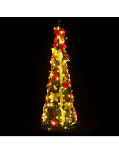 Albero di Natale Artificiale Pop-up con 50 LED Verde 120 cm 2