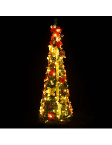 Albero di Natale Artificiale Pop-up con 50 LED Verde 120 cm