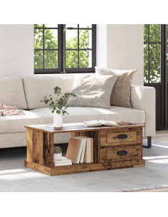 Tavolino da salotto con cassetto Legno vecchio 90 x 50 x 35 cm