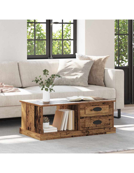 Tavolino da salotto con cassetto Legno vecchio 90 x 50 x 35 cm