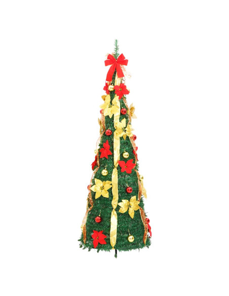 Albero di Natale Artificiale Pop-up con 50 LED Verde 120 cm
