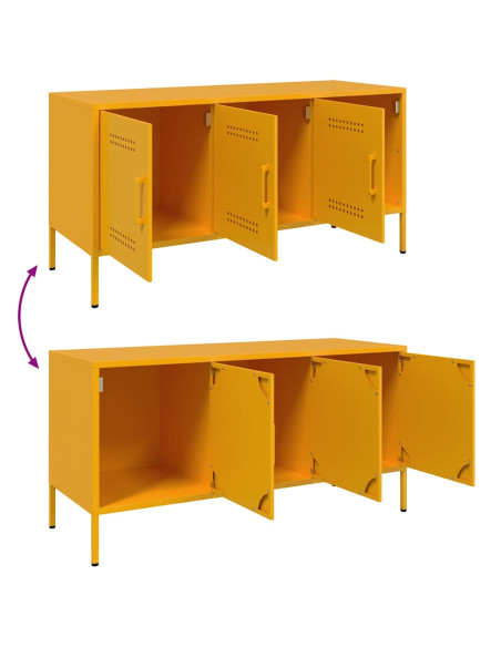 Mobile TV Giallo Senape 100,5x39x50,5 cm in Acciaio