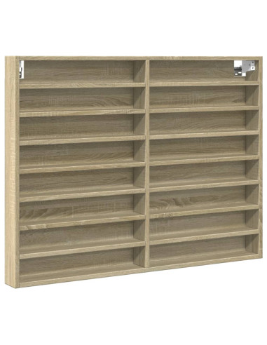 Armadietto Vetrina Rovere Sonoma 100x8,5x75cm Legno Multistrato