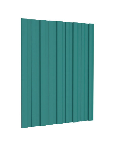 Pannelli da Tetto 12 pz in Acciaio Zincato Verde 60x45 cm