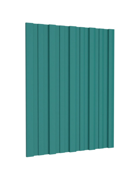 Pannelli da Tetto 12 pz in Acciaio Zincato Verde 60x45 cm