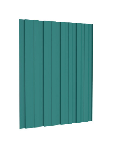 Pannelli da Tetto 12 pz in Acciaio Zincato Verde 60x45 cm