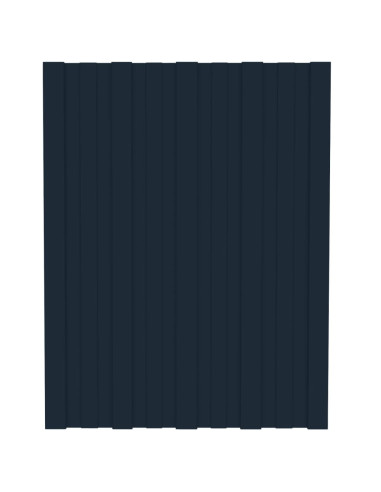 Pannelli da Tetto 12 pz in Acciaio Zincato Antracite 60x45 cm