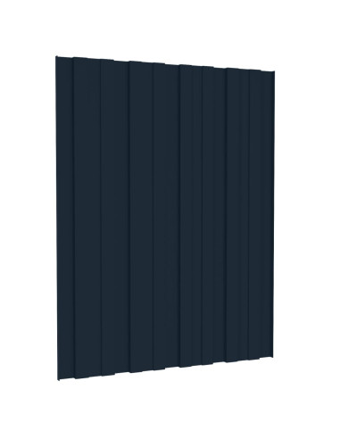 Pannelli da Tetto 12 pz in Acciaio Zincato Antracite 60x45 cm