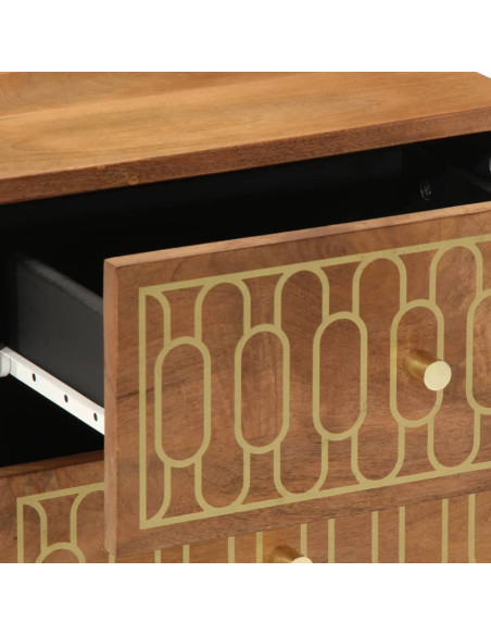 Comodino 40x33x46 cm in Legno Massello di Mango