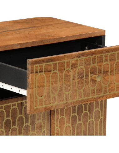 Comodino 50x33x60 cm in Legno Massello di Mango