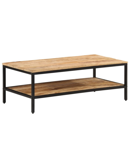 Tavolino 100x50x35 cm in Legno Massello di Mango Grezzo